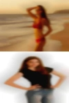Bizarre women looking other