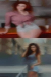 Muscle woman looking man suck